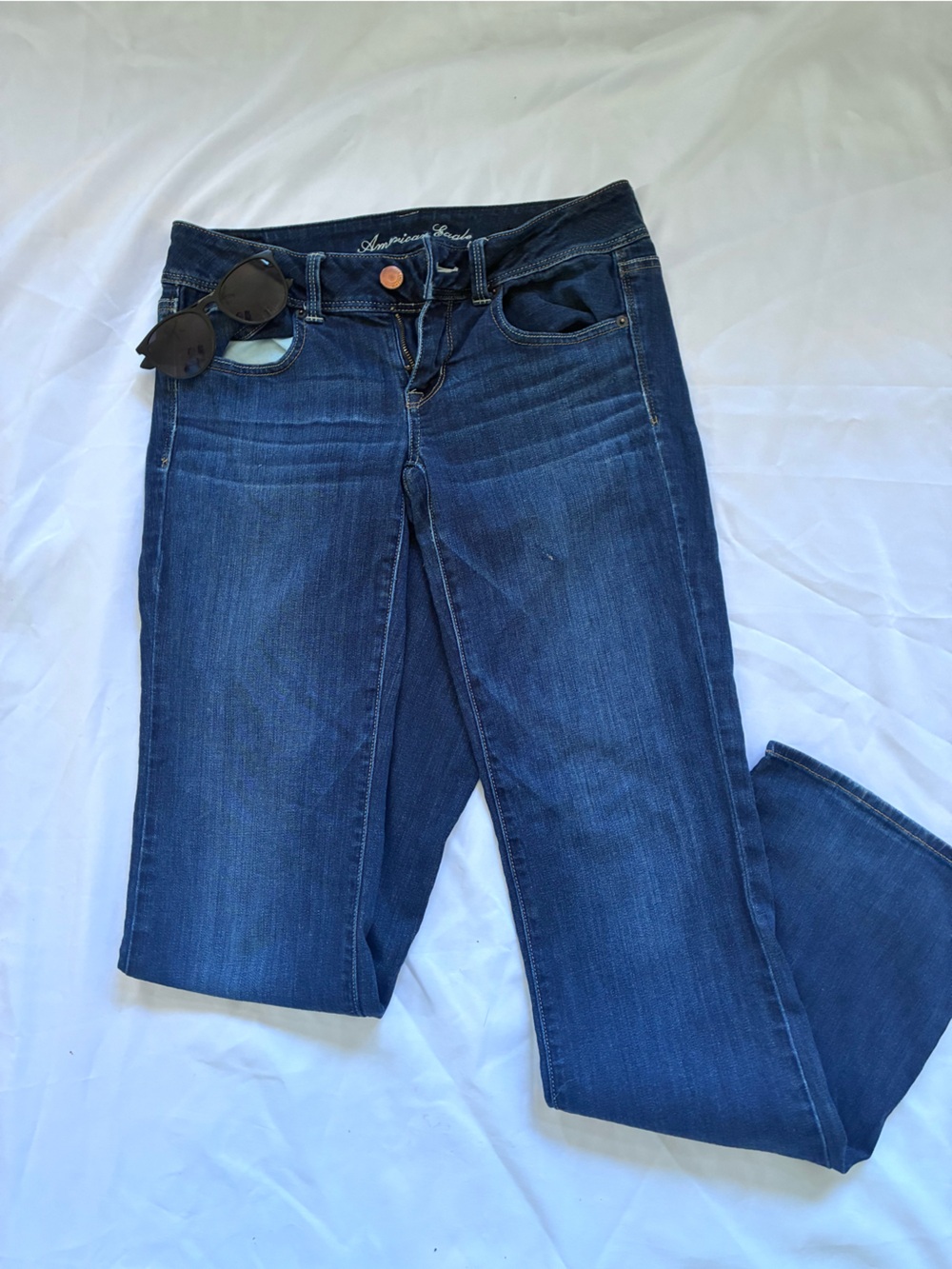 American Eagle Outfitters Slim Boot Jeans in Dark Blue Wash